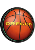 Oregon Ducks Basketball Round Slimline Lighted Sign