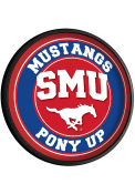 SMU Mustangs Pony Up Round Slimline Lighted Sign