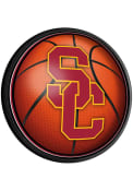 USC Trojans Basketball Round Slimline Lighted Sign