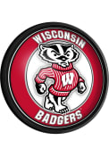 Wisconsin Badgers Mascot Round Slimline Lighted Sign