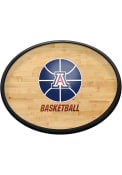 Arizona Wildcats Court Logo Hardwood Oval Slimline Lighted Sign