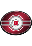 Utah Utes Oval Slimline Lighted Sign
