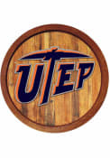 UTEP Miners Logo Faux Barrel Top Sign
