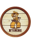 Wyoming Cowboys Pistol Pete Faux Barrel Top Sign