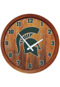 Michigan State Spartans Faux Barrel Top Wall Clock
