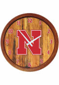 Nebraska Cornhuskers Faux Barrel Top Wall Clock