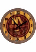 New York Islanders Branded Faux Barrel Top Wall Clock