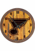 St Louis Blues Branded Faux Barrel Top Wall Clock
