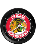 Chicago Blackhawks Ribbed Frame Wall Clock