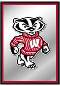 Wisconsin Badgers Mascot Framed Mirrored Wall Sign