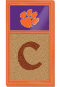 Clemson Tigers Dual Logo Cork Noteboard Sign