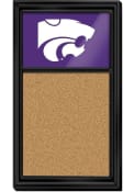 White K-State Wildcats Cork Noteboard Sign