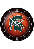 Michigan State Spartans Basketball Modern Disc Wall Clock