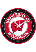Wisconsin Badgers Logo Modern Disc Wall Clock