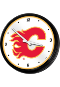 Calgary Flames Retro Lighted Wall Clock