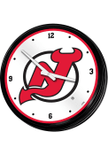 New Jersey Devils Retro Lighted Wall Clock