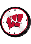 Wisconsin Badgers Retro Lighted Wall Clock