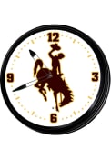 Wyoming Cowboys Retro Lighted Wall Clock