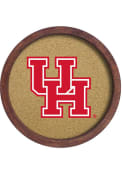 Houston Cougars Faux Barrel Framed Cork Board Sign