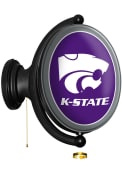 White K-State Wildcats Oval Rotating Lighted Sign