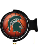 Michigan State Spartans Basketball Round Rotating Lighted Sign