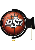 Oklahoma State Cowboys Basketball Round Rotating Lighted Sign