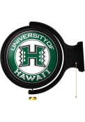 Hawaii Warriors Round Rotating Lighted Sign