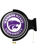 Silver K-State Wildcats Round Rotating Lighted Sign