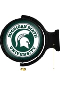Michigan State Spartans Round Rotating Lighted Sign