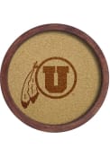 Utah Utes Faux Barrel Framed Cork Board Sign