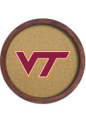 Virginia Tech Hokies Faux Barrel Framed Cork Board Sign