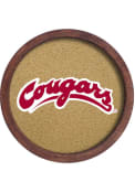 Washington State Cougars Faux Barrel Framed Cork Board Sign