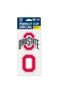 Ohio State Buckeyes 4x4 2 Pack Perfect Cut Auto Decal - Red
