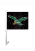Philadelphia Eagles 11.5x14.5 Retro Bird Car Flag - Black