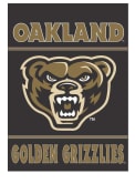 Oakland University Golden Grizzlies 30x40 Black Silk Screen Sleeve Banner
