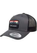 Chicago Retro Skyline Elevated Trucker Adjustable Hat - Charcoal