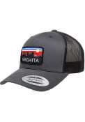 Wichita Retro Skyline Elevated Trucker Adjustable Hat - Charcoal