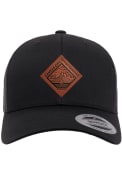 Kansas City Faux Leather Patch Elevated Trucker Adjustable Hat - Black