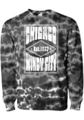 Chicago Poster Crew Sweatshirt - Black Tie Dye