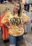 Cincinnati Funky Circle Fashion T Shirt - Orange Tie Dye