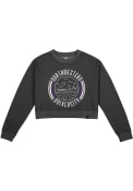Northwestern Wildcats Womens Fleece Cropped Crew Sweatshirt - Black