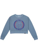 Detroit Womens Fleece Cropped Crew Sweatshirt - Blue