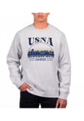 Navy Midshipmen Heather Heavyweight Crew Sweatshirt - Grey