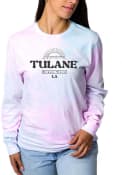 Tulane Green Wave Womens Pastel Cloud Tie Dye T-Shirt - Pink