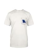 Missouri White State Flag Short Sleeve Pocket T Shirt