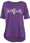 K-State Wildcats Womens Purple Hip Script T-Shirt
