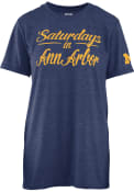 Michigan Wolverines Womens Navy Blue Saturday T-Shirt
