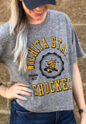 Wichita State Shockers Womens Bishop Crop Crew Neck T-Shirt - Grey