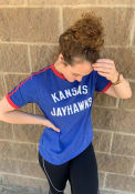 Kansas Jayhawks Womens Melange Novak Ringer T-Shirt - Blue