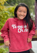 Temple Owls Womens California Dreaming Hooded Sweatshirt - Crimson